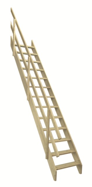 Fakro MSU Компактная стационарная лестница – идеальный бюджетный вариант оборудования постоянного  выхода на мансарду или спуска в подвал. 